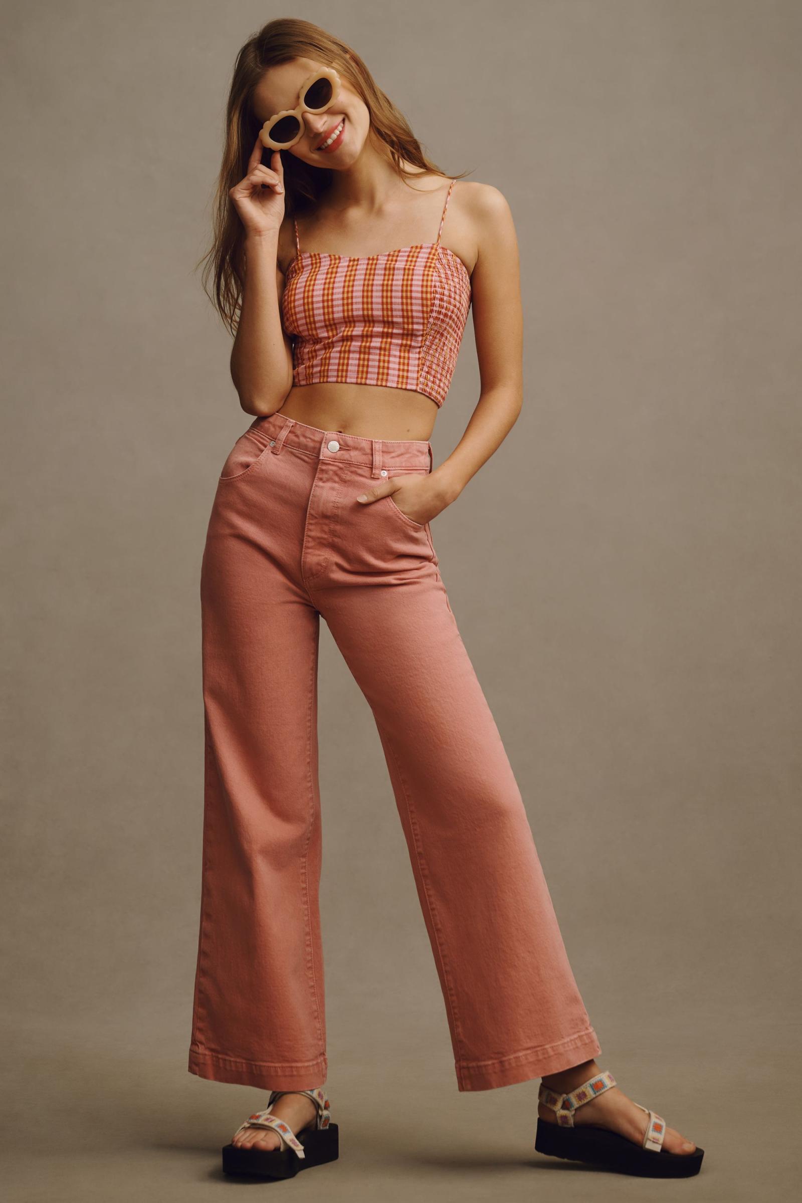 Rolla's Sailor High-Rise Crop Wide-Leg Jeans ASKK NY Geek High-Rise Crop Flare Jeans